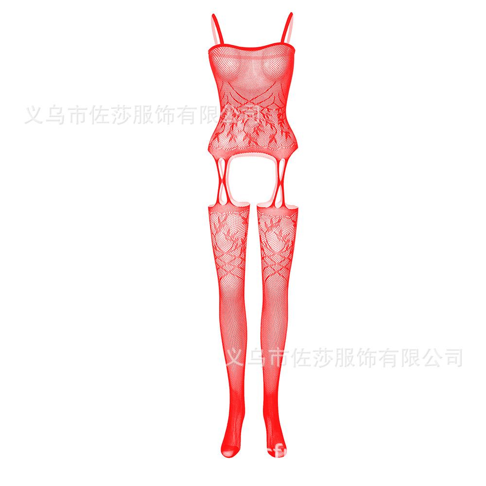 Sex Underwear Mesh Stockings Stockings Sexy Temptation Suspenders Hollow Crotch Jacquard One-piece Suit