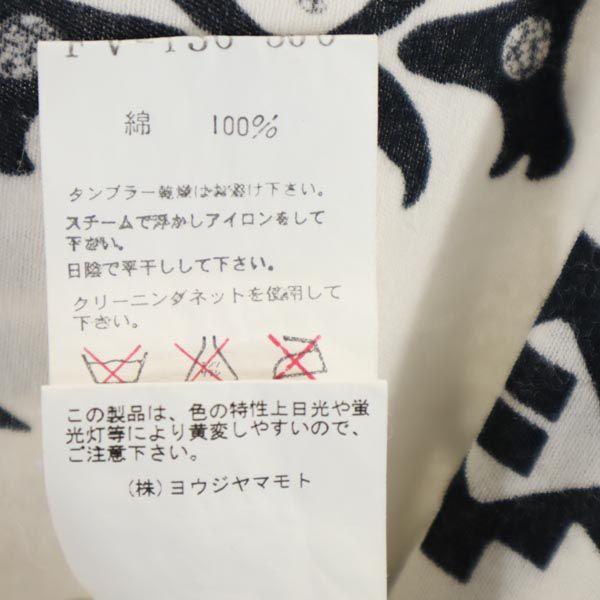 Yohji Yamamoto Сделано в Японии Общий принт Футболка с коротким рукавом 2 Женщины Б/у