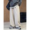 Juzhi 2024 Autumn/Winter Korean High-Waist Slim Casual Retro Plus Velvet Wide-Leg Pants