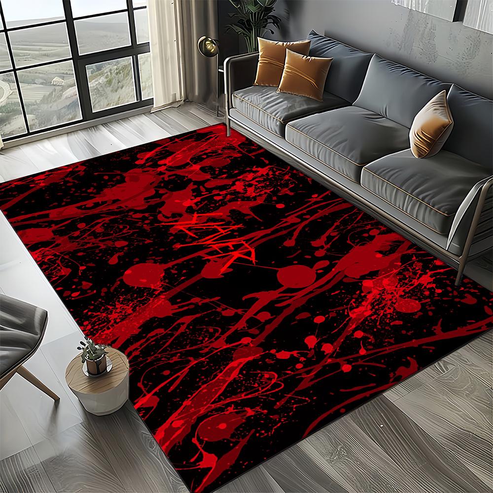 3D Retro Band Slayer Heavy Metal Rcck Sign Carpet Rug for Living Room Bedroom Home Sofa Decoration,Kid Play Non-slip Floor Mat