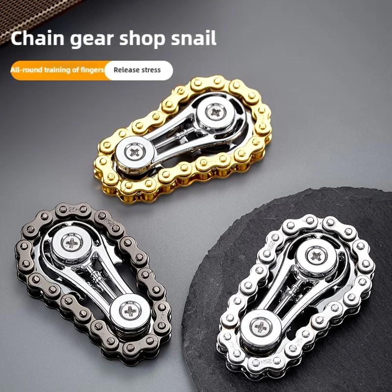 Sprockets Flywheel Fingertip Gyro Fidget Spinner Antistress Anxiety Metal Bike Chains EDC Spinner Fidget Toys For Adult