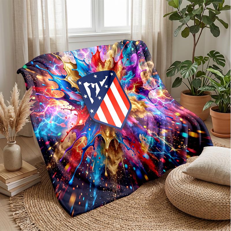 Atletico Madrid Theme blanket Soft Flannel Blanket Plush Throw Blanket Cozy Sofa Bed Blanket for Home Decor