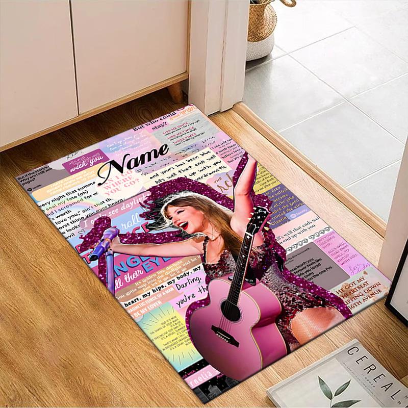 Custom Name Top singer Taylor Rug Game Carpet, Floor Mat for Bedroom Living Room Entryway Rug, Home Decor Idea Gift for Christmas birthday