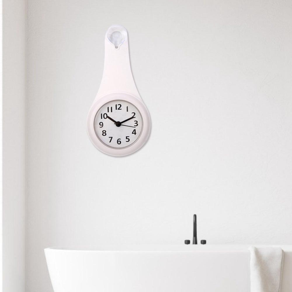 White Pink Blue Shower Clock Plastic Anti-Fog Clock Hanging Bathroom Clock Bathroom Kitchen Shower