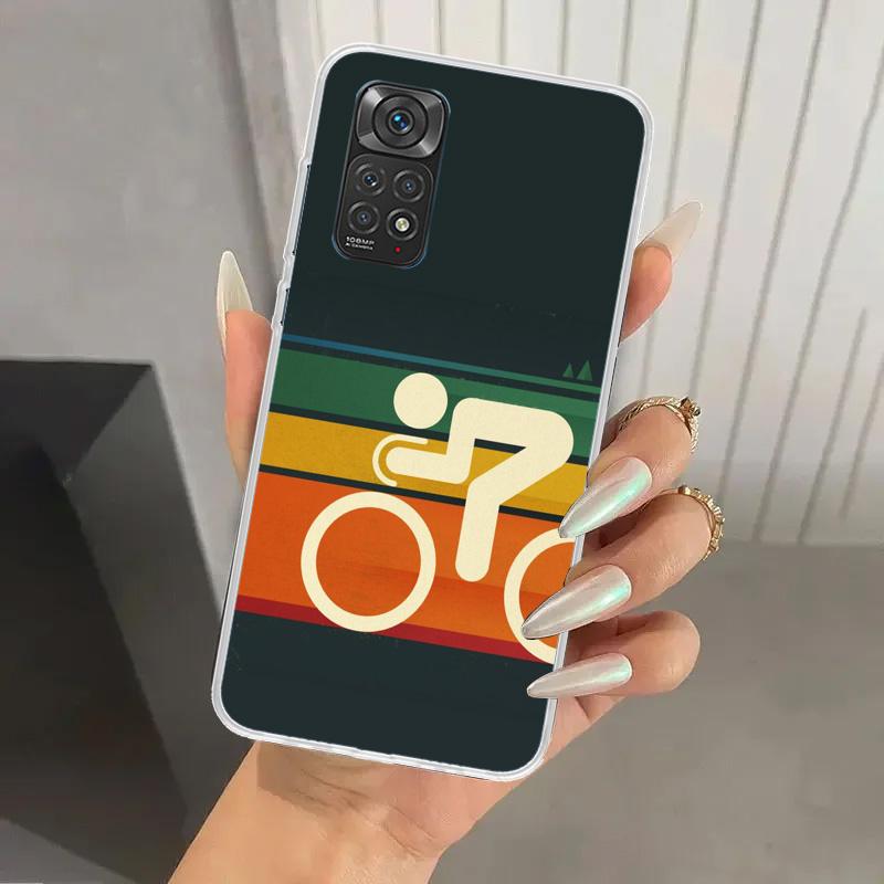 Спортивный чехол для телефона на велосипед для Xiaomi Redmi Note 15 14 14S 13 12S 12 Pro 11S 11 Plus 11T 11E 10S Мягкий чехол с принтом Shell Redmi