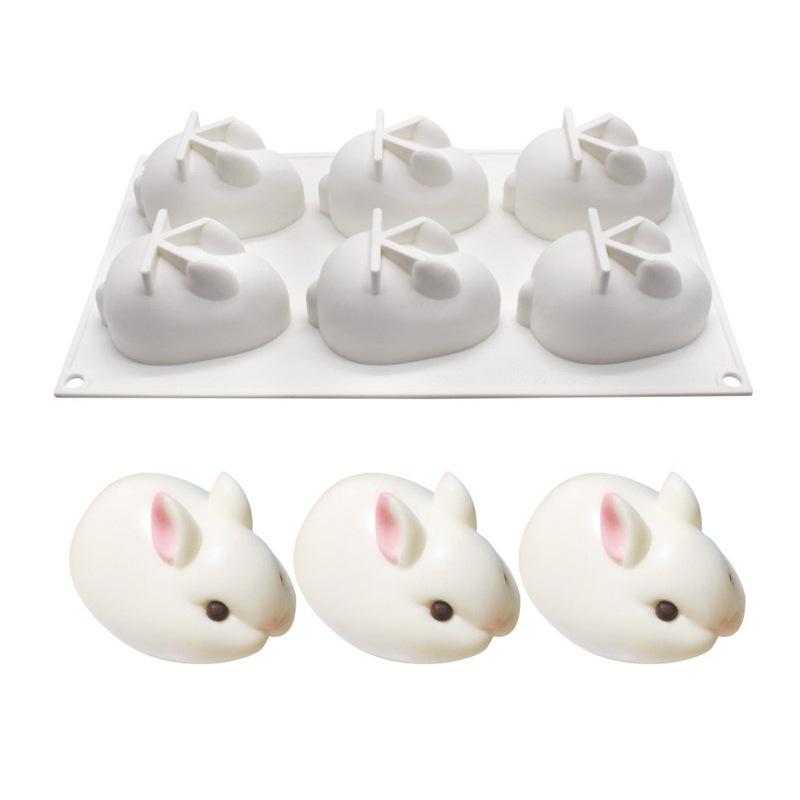 Mid-Autumn Festival Silicone Mold Easter Rabbit Decor Chocolate Fondant Cake Molds Ice Cream Mousse Cake Mold Dessert