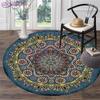 Круглый ковер в стиле бохо, фланелевый коврик для йоги, подушка для гостиной, спальни, учебный коврик, напольный коврик с принтом мандалы, противоскользящий коврик для стула
