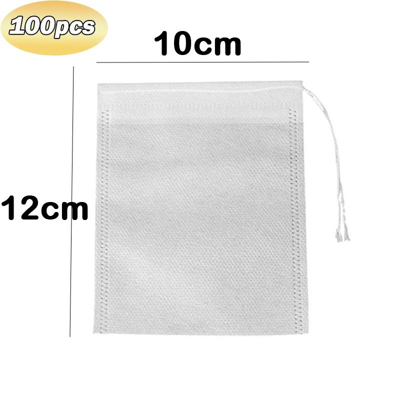 100 / Batch Tea Bags Disposable Non-woven Spice Tea Filter Bag with Rope Filter Paper Loose Tea Herbs De Especiarias Chá Solto