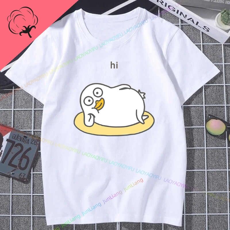 Однотонная футболка DuckYo Friends Унисекс Y2k Смешной топ Женские футболки с принтом Мужская одежда Футболка с коротким рукавом Хлопок Мужские рубашки Харадзюку