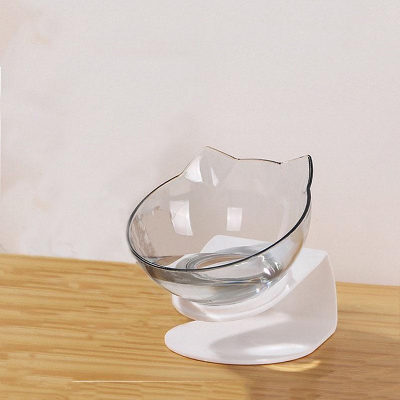 Популярная миска для домашних животных, защитная шейная чаша для кошек, прозрачная наклонная миска для кошек, брызгозащищенная и нескользящая, товары для животных