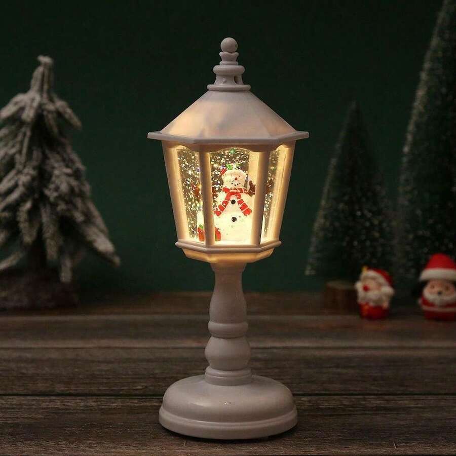 Christmas Music Water Night Light, Led Lantern, Glowing Decoration Ornament For Holiday Party Atmosphere Decor, Festive Home Decor Accessory