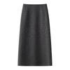 Red Wool Midi Skirt: Women's High Waist Slimming A-line for Autumn/Winter 2024