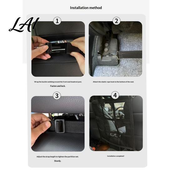 Car Seat Storage Net Gap Net Multifunctional Organizer Barrier for Pets Kids Pockets Snacks 9 Grid Layered Divider with 59x59cm Universal