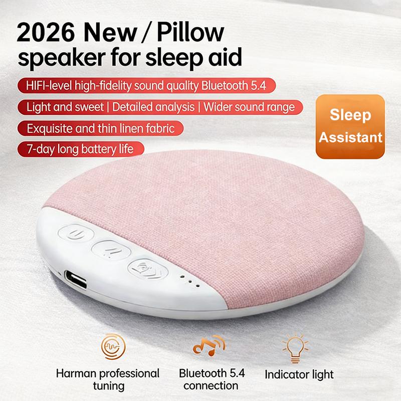 2026 New Wireless Pillow Speaker Bluetooth Sleep Aid Speakers With White Noise 30/60/90 Min 3 Level Timing Sleep Sound Equipment