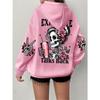 Expensive Talks Back Funny Print Women Hoody Harajuku Loose Clothes Fleece Warm Comfortable Hoodie Vintage Autumn Crewneck Top