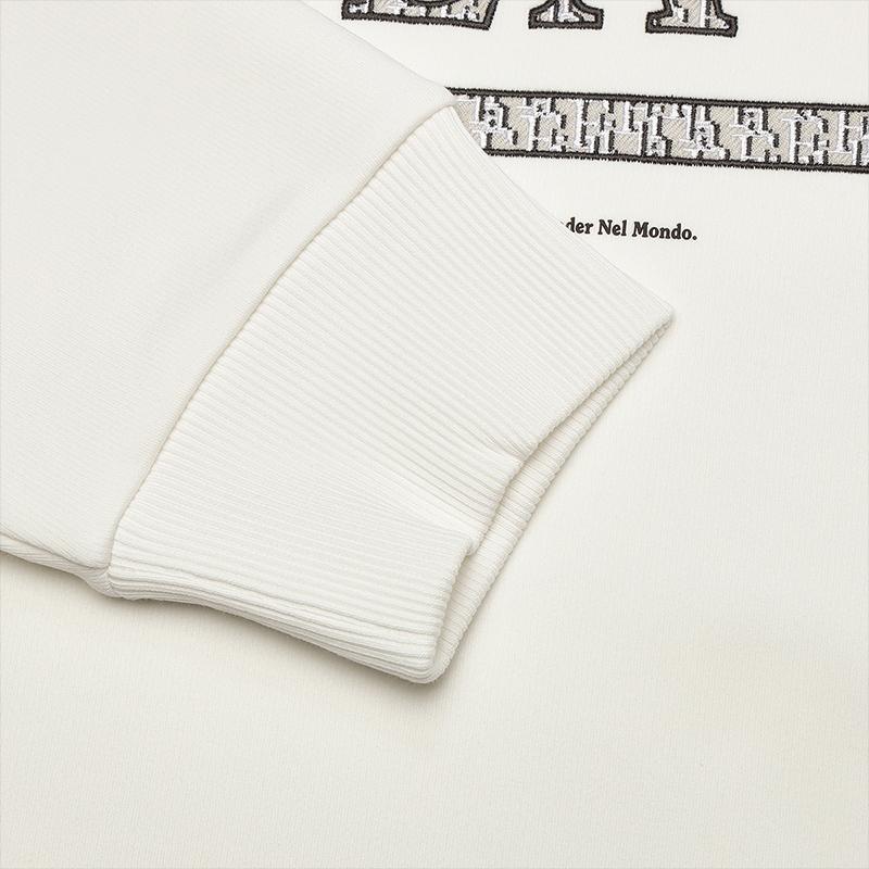 Fila Простой Универсальный Повседневный Свитшот Пуловер Мужской свитшот Белоснежный F11M448203FWT