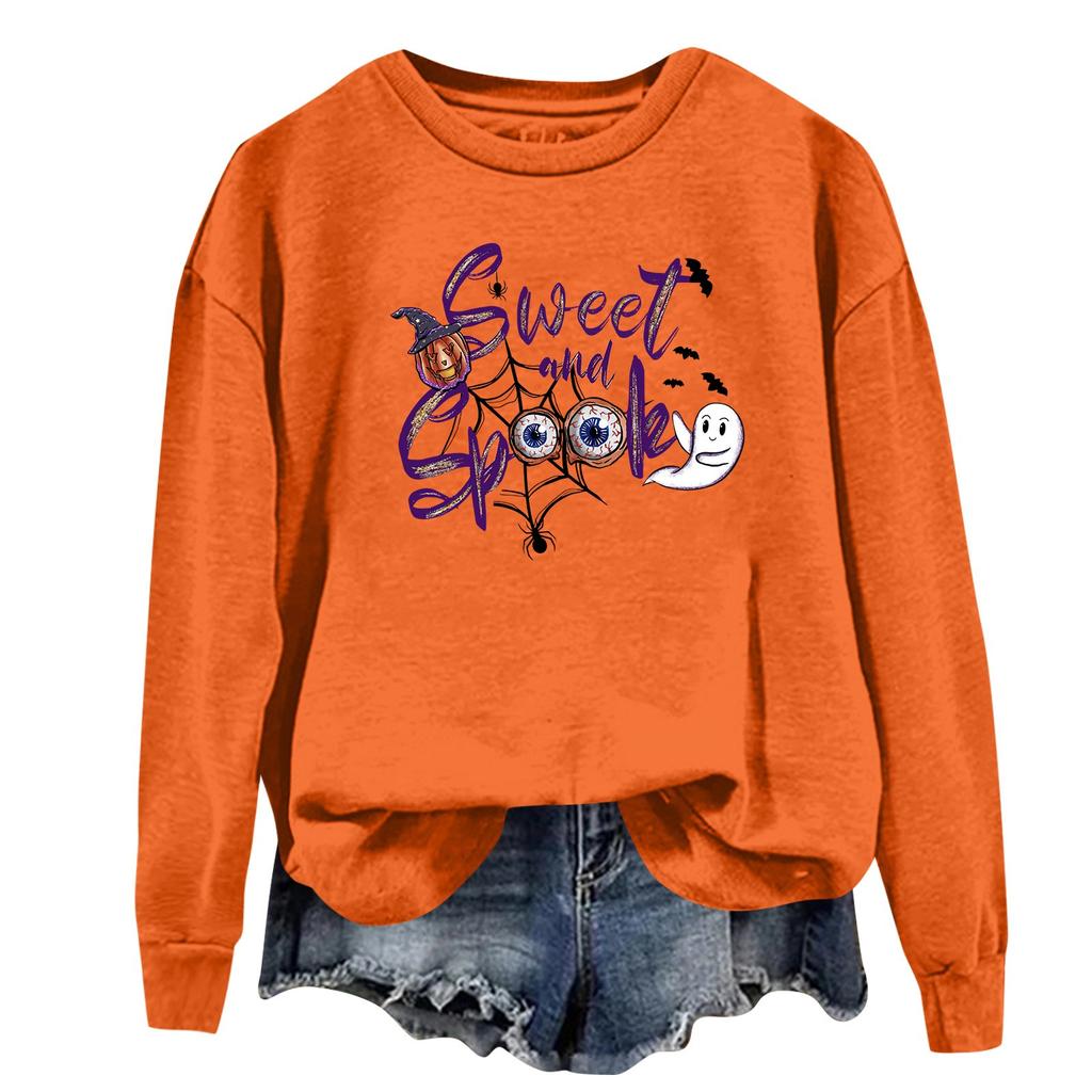 Женская повседневная модная блузка с длинным рукавом и круглым вырезом с принтом