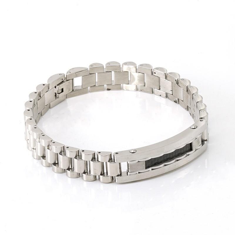 Модный мужской браслет из нержавеющей стали, персонализированная цепочка для часов, мужская бижутерия из титановой стали 18 карат