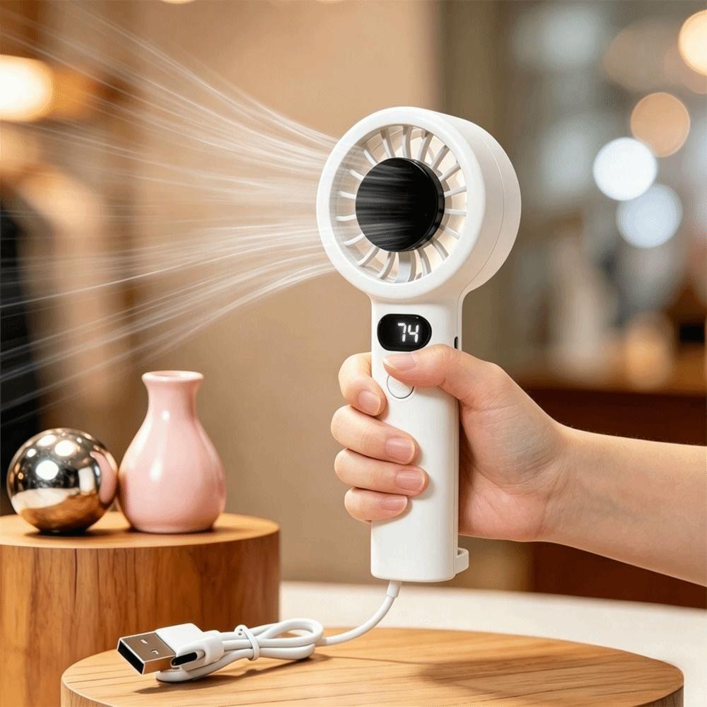 Mini Portable Handheld Fan with LED Display Highspeed Cooling Fan Pocket Fan  Summer Use