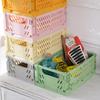 Carefully Selected Foldable Desktop Storage Basket - Plastic Hollow Design for Daily Home Use