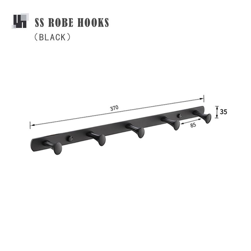 Матовый черный крючок для халата, крючок для полотенец в ванной, крючок для одежды на задней двери гостиной, крючок для ключей из нержавеющей стали, крючки для хранения кухонных полотенец
