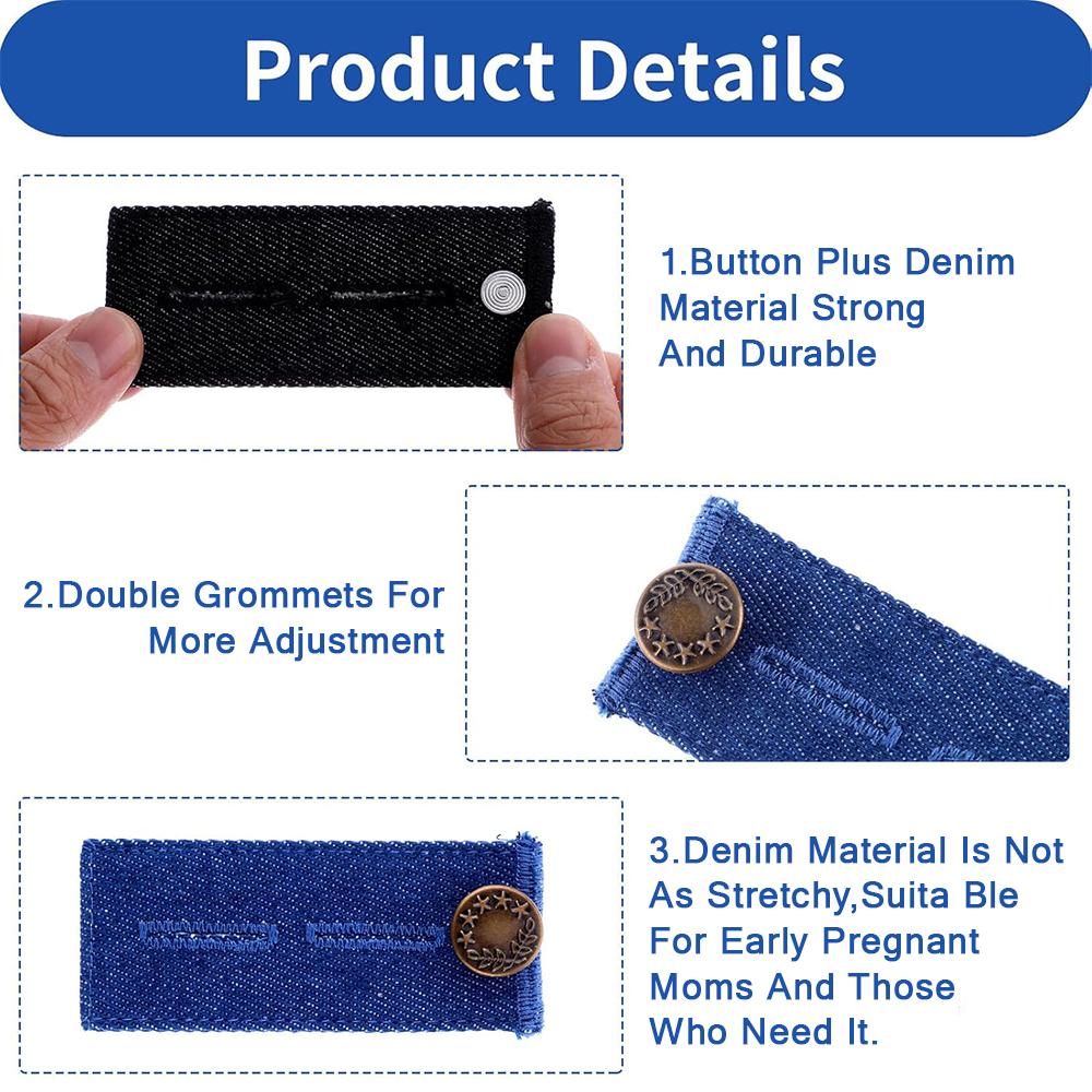 Denim Waist Extender Buttons For Pant Long Buckle Hook Stretch Adjustment Waist Buckle Extension Quilting Supplies