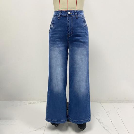 Женские джинсы широкого кроя с высокой талией, мешковатые джинсовые брюки с карманами, свободные джинсы-бойфренды с декоративными стежками