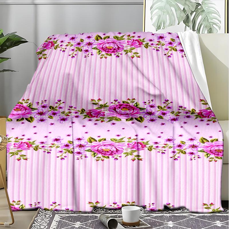 Floral Fantasy blanket Personalized Name Flannel Blanket Soft Cozy Plush Throw for Sofa Bed Lightweight Home Décor