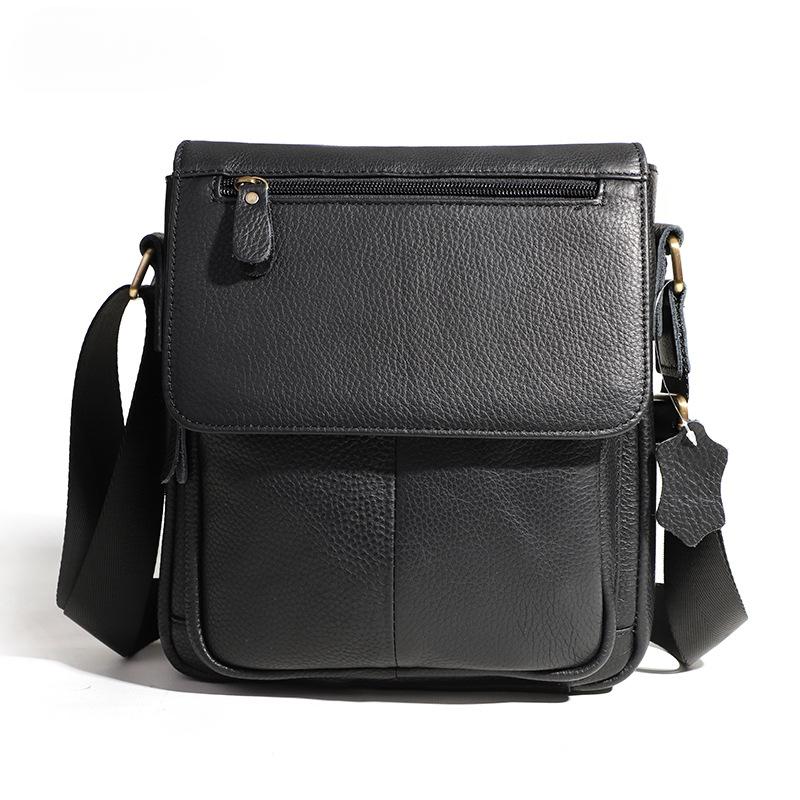The First Layer of Cowhide Retro Bag Cover Shoulder Bag Commuter Leather Bag Men's Bag Leather High-end Men's Messenger Bag
