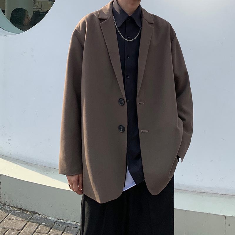 Мужской повседневный пиджак свободного кроя в уличном стиле — трендовая гонконгская и корейская мода