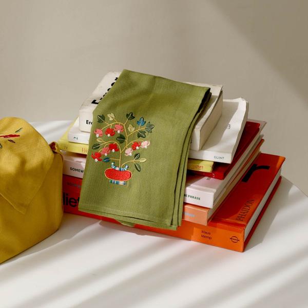 Embroidered “Flower & Auspice” Handkerchief – National Museum of Korea Exclusive