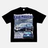 2024 RWB Car Black and White Short Sleeve JDM Car Culture T-shirt Hip Hop American Small Neckline Hiphop Top Vintage