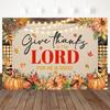 Mocsicka Give Thanks To The Lord Photography Backdrops Christian Thanksgiving Pumpkin Backgrounds Cloth Fall Church Party Banner