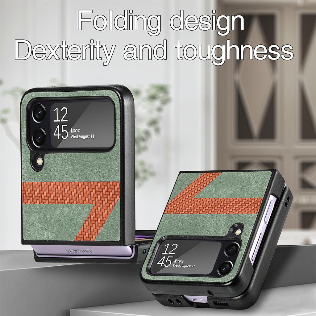 Противоударный ультратонкий кожаный складной чехол для телефона Samsung Galaxy Z Flip 4 5g Zflip4 Flip4 Нескользящий защитный чехол