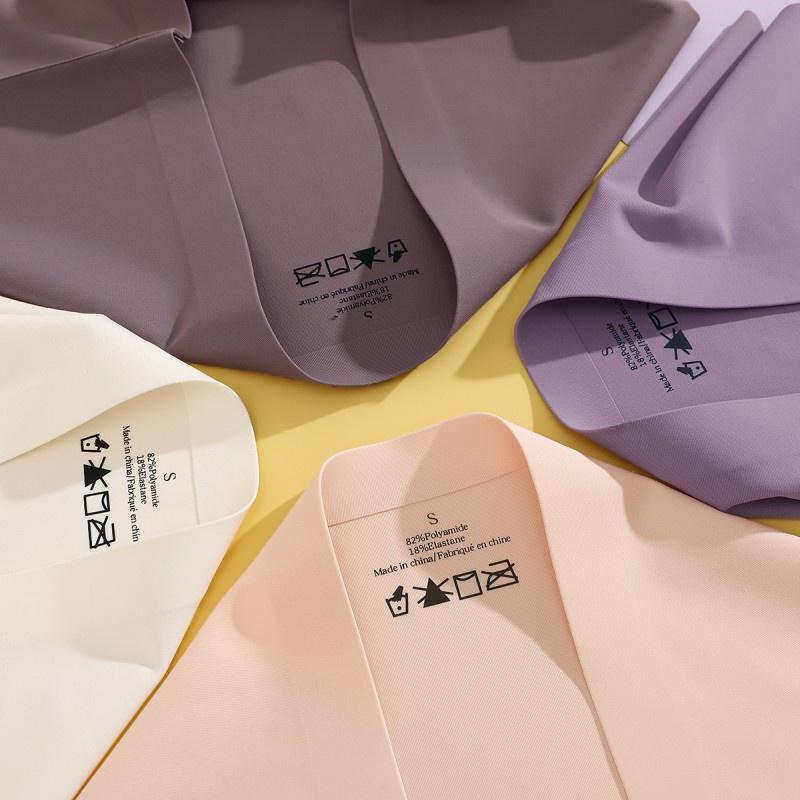 Бесшовные трусики для женщин, модное нижнее белье с волнистыми краями, дышащее белье из ледяного шелка со средней талией