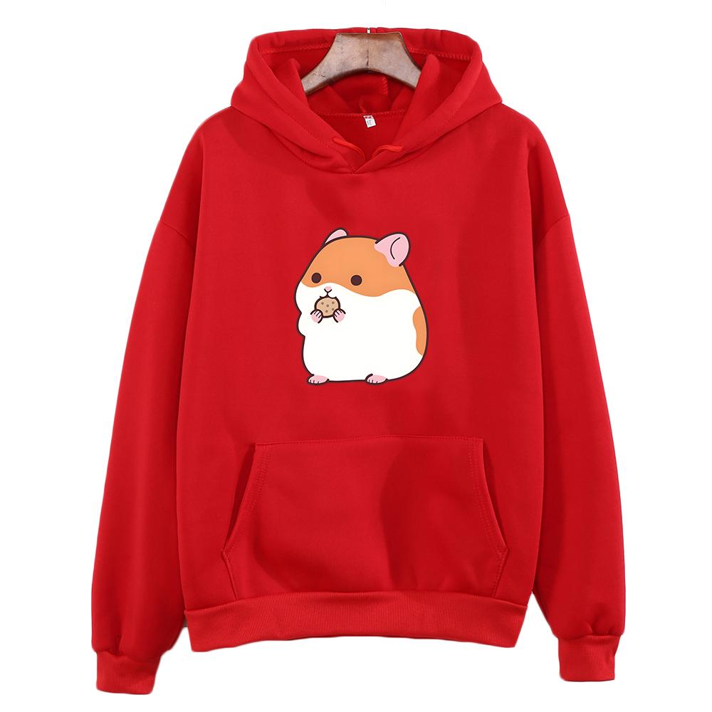 Hamster Hoodie Animal Cartoon Sweatshirts Streetwear Kawaii Cute Winter Pullover Regular Fit for Boys/Girls Long Sleeve Soft Top