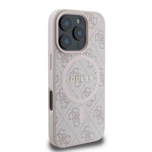 Etui Do Iphone 16 Pro Guess Magsafe Różowy Hardcase 4G Ring