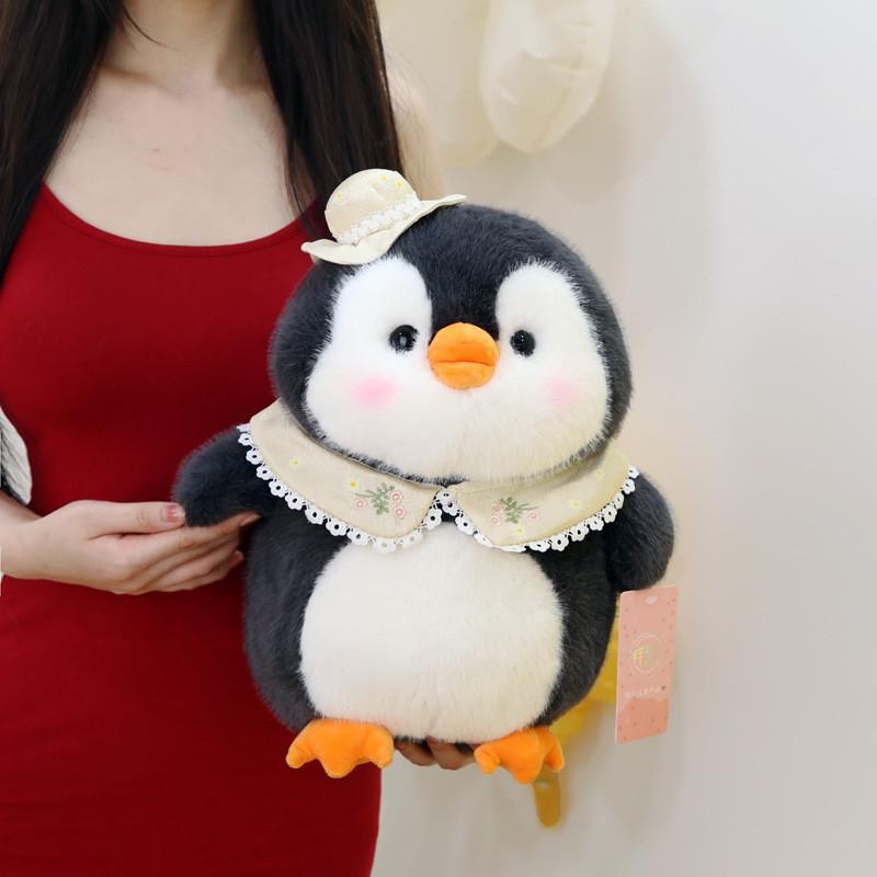 Adorable Gray Plush Penguin Doll Soft Toy Ideal For Kids Sleep And Comforting Gift