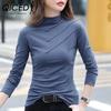 Женская осенне-зимняя кашемировая облегающая поддевка, теплая блузка с длинными рукавами, женская