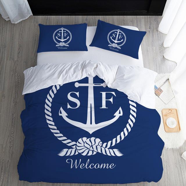 Comforter Tex Nautical S With Custom Name Euro Bedding Blue Anchor Twin Queen King Size Beddings
