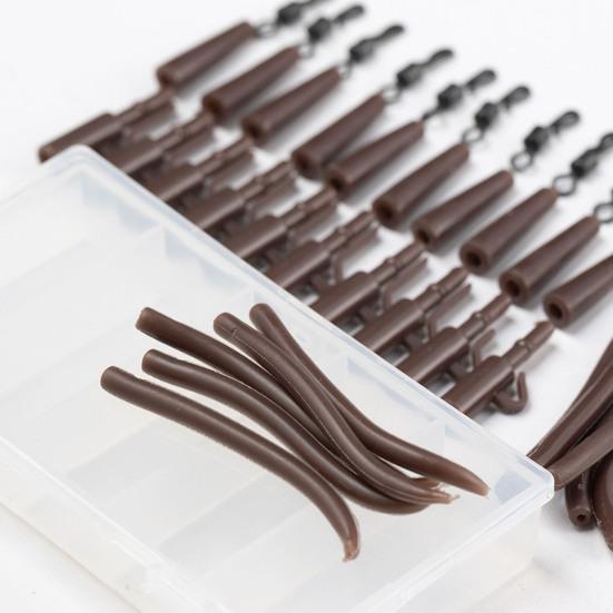 40 шт./компл. набор принадлежностей для ловли карпа с ящиком для хранения портативные металлические вертлюги мягкие трубки рукава комплект снастей для ловли карпа