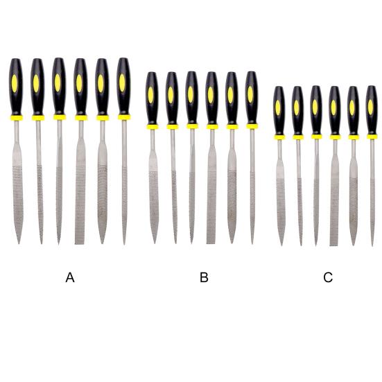 6 шт./компл. напильники с эргономичной ручкой, высокоточные многоцелевые плоские/треугольные/полукруглые/круглые/квадратные/конические напильники Набор ручных напильников дерево пластик резина