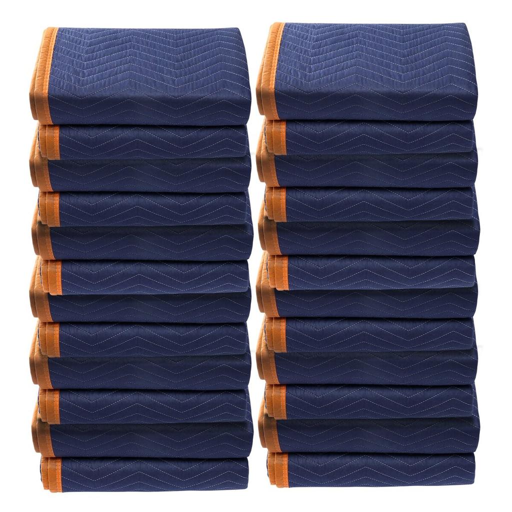 Moving Blankets, 80" x 72", 65 lbs/dz Weight, 12 Packs, Professional Non-Woven & Recycled Cotton Packing Blanket, Heavy Duty Mover Pads for Protecting