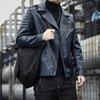 Кожаная мужская осенне-молодежная мотоциклетная одежда Мужская кожаная куртка Мужское пальто 3xl