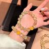 Sunset Honey Light Natural Yellow Crystal Beaded Bracelet Lemon Aze Fluorite Luxury Jewelry Women