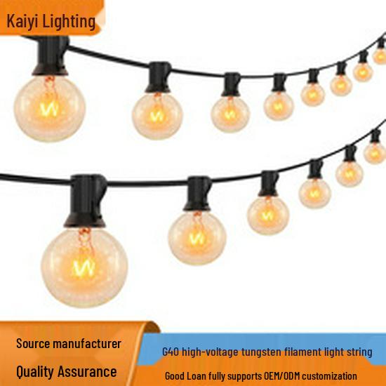 Светодиодные гирлянды G40 в виде глобусов для украшения палатки для кемпинга на открытом воздухе и ночного рынка, 220 В