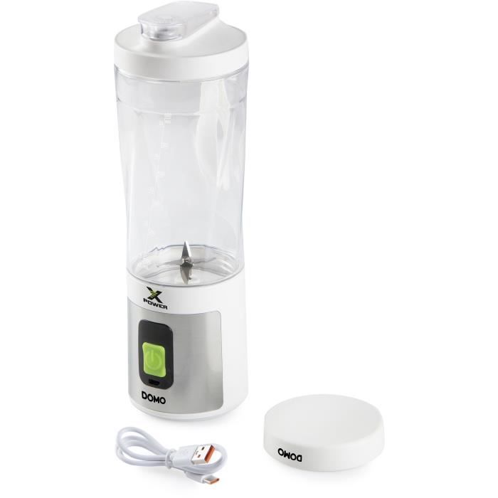 Blender Portable Sans Fil - DOMO - DO752BL - XPOWER - 120 W - 600 Ml - Blanc