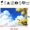 2D plane, 1 piece with a serene atmosphere of blue sky and white clouds, suitable for a relaxed and warm environment
