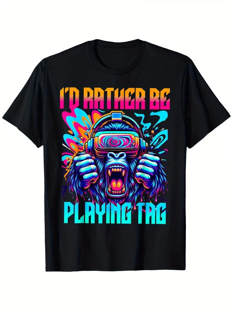 Funny Gamer Vintage Bruh I'd Rather Be Playing Tag Men Women T-Shirt for Boys Fa