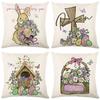 Spring Easter Bunny Printed Pillow Case New Home Fabric Sofa Pillow Cushion Cover